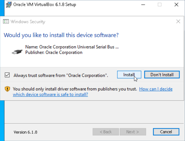 Figure 8: Install device software
